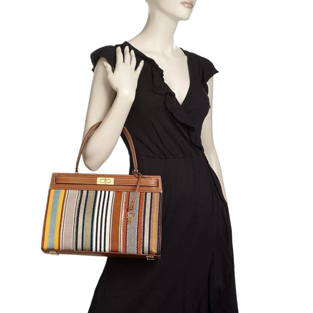 Tory Burch Lee Radziwill Patchwork Webbing & Leather Bag - Picture 5 of 17